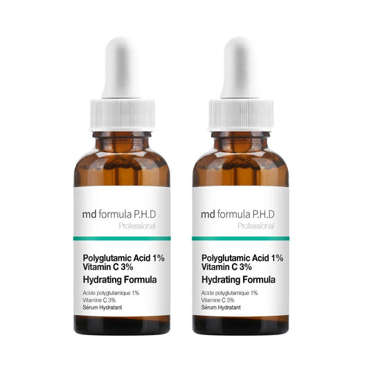 MD Formula Hydrating Serum Polyglutamic Acid 1%, Vitamin C 3% 30ml Twin Value Savings Pack