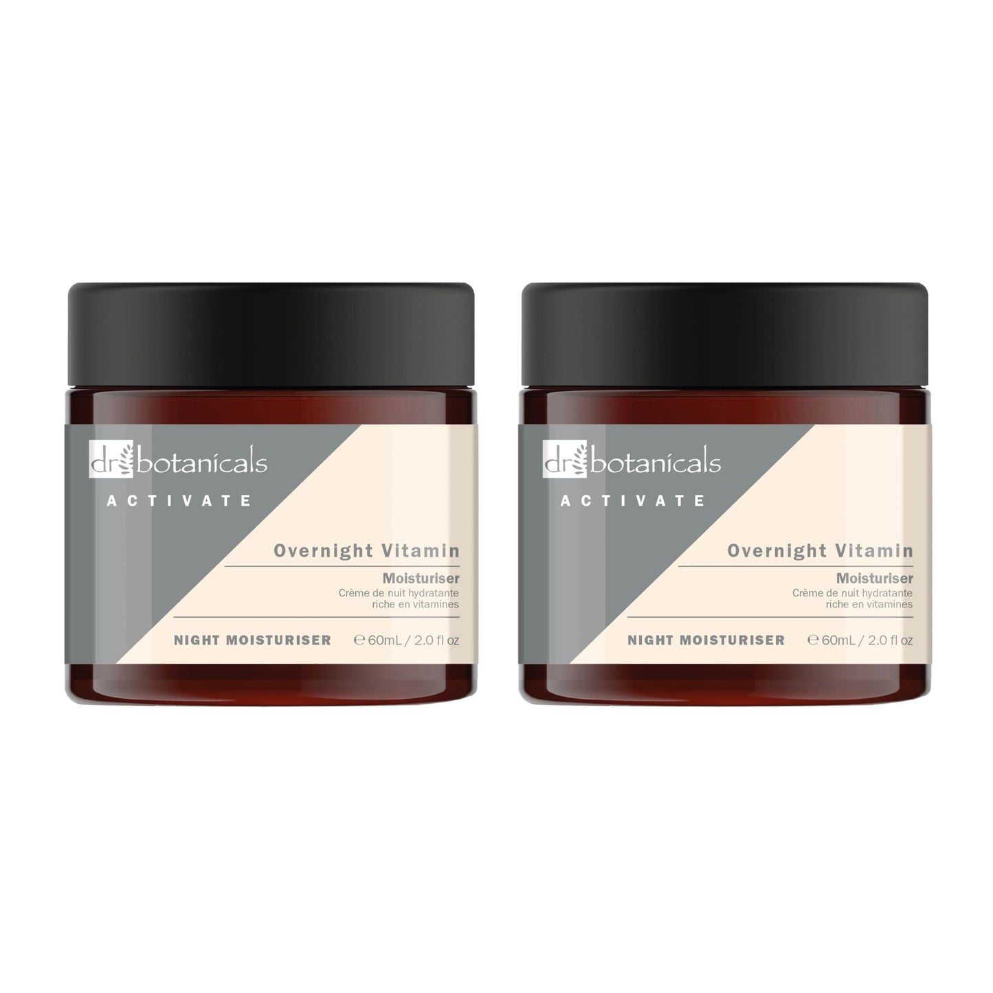 Dr Botanicals Activate Overnight Vitamin Moisturiser 60ml Twin Value Savings Pack - skinChemists