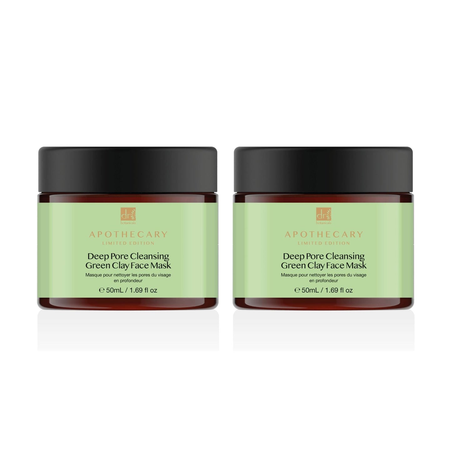 Dr Botanicals Deep Pore Cleansing Green Clay Face Mask 50ml Twin Value Savings Pack - skinChemists