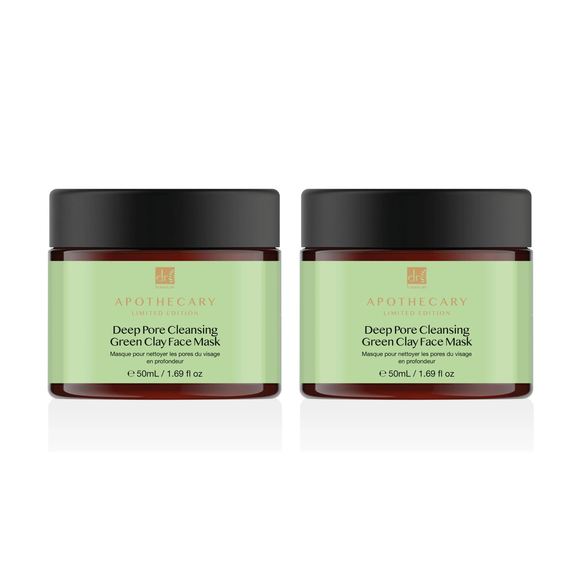 Dr Botanicals Deep Pore Cleansing Green Clay Face Mask 50ml Twin Value Savings Pack - skinChemists