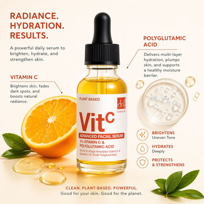 Dr Botanicals Vitamin C & Polyglutamic Acid Glow Serum | Glow & Hydration Serum