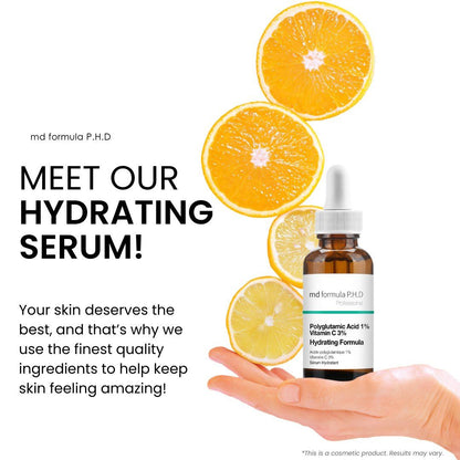 Hydrating Serum Polyglutamic Acid 1%, Vitamin C 3% 30ml - skinChemists