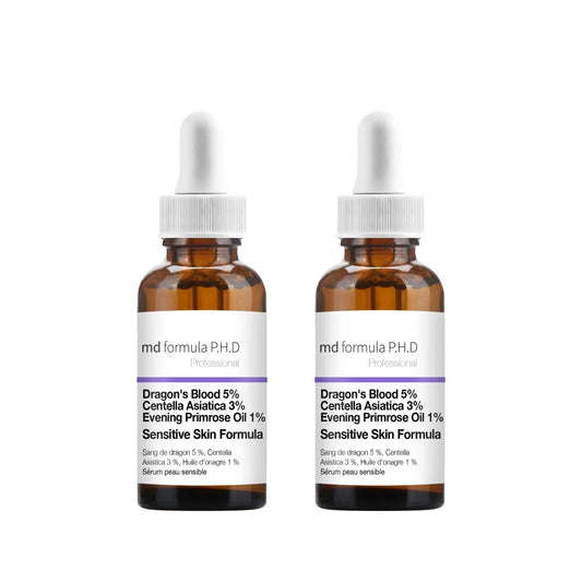 MD Formula Sensitive Skin Serum Dragon's Blood 5%, Centella Asistica 3%, Evening Primrose Oil 1% 30ml Twin Value Savings Pack