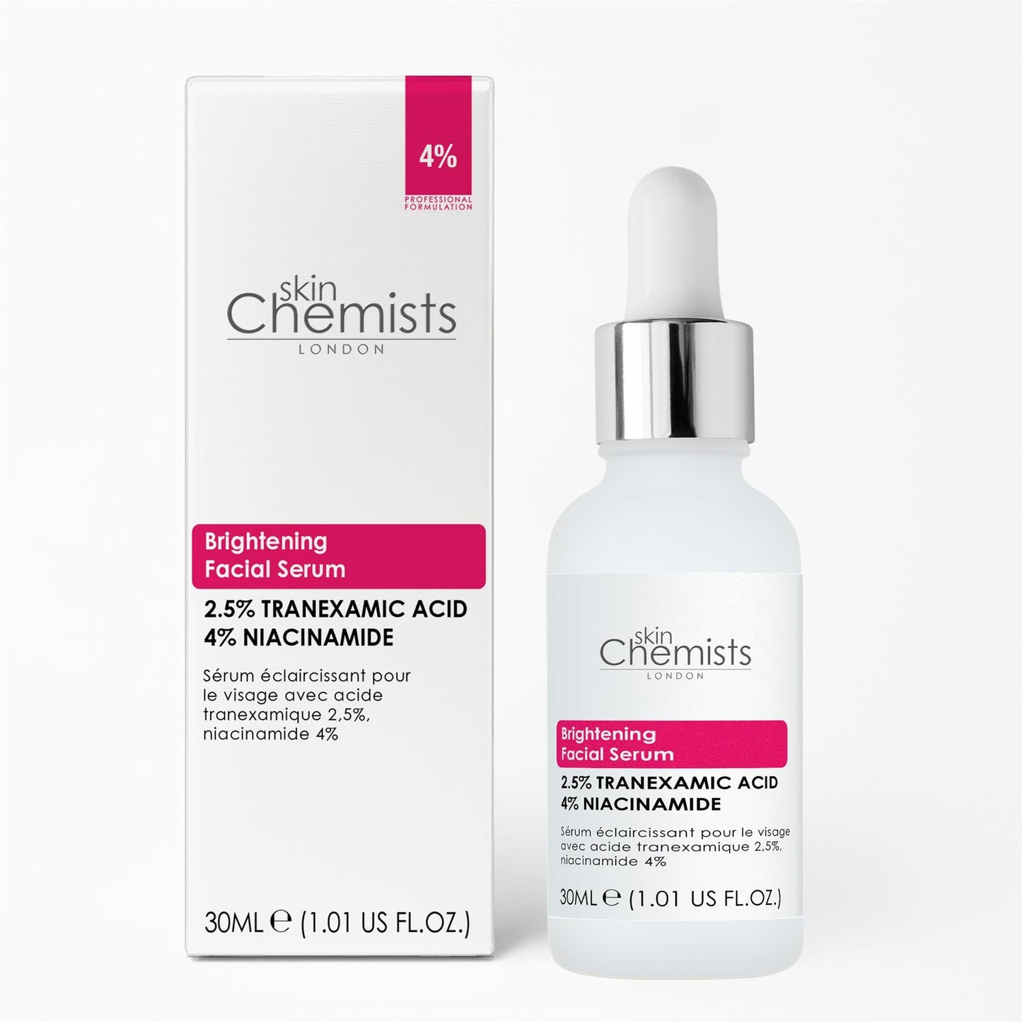 skinChemists Brightening Facial Serum with Tranexamic Acid 2.5% and Niacinamide 4% 30ml
