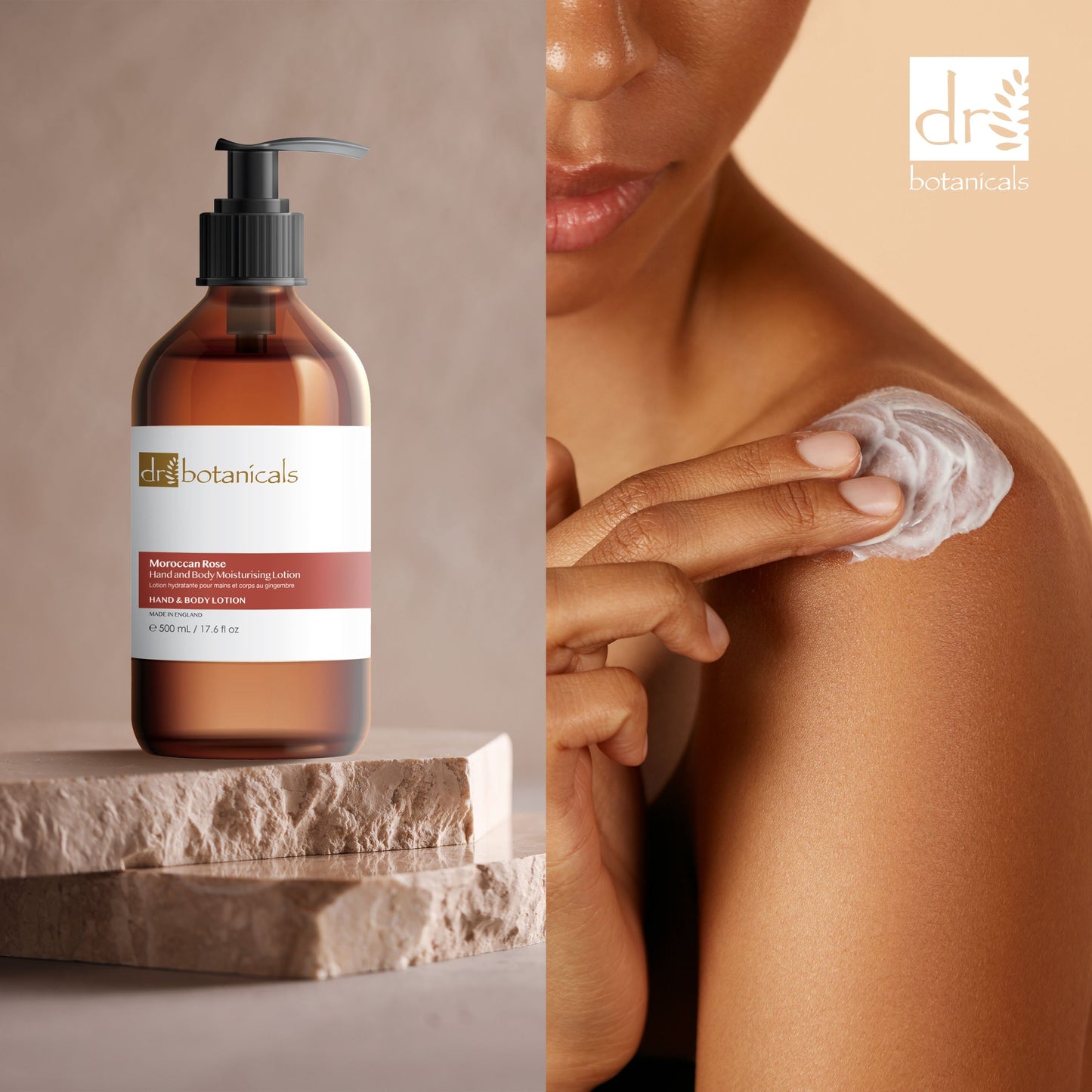 Dr Botanicals Moroccan Rose Hand & Body Moisturising Lotion 500ml Twin Value Savings Pack - skinChemists
