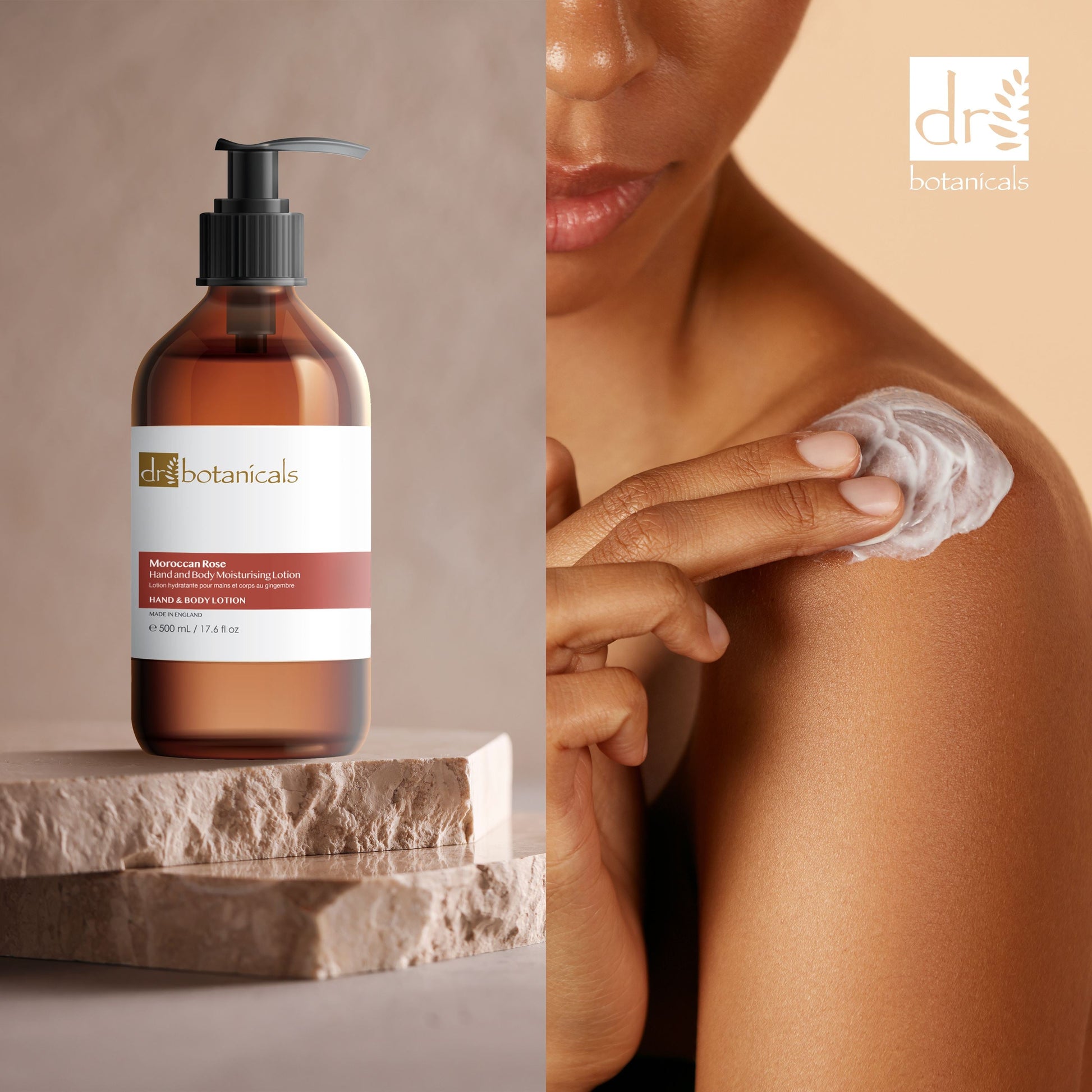 Dr Botanicals Moroccan Rose Hand & Body Moisturising Lotion 500ml Twin Value Savings Pack - skinChemists