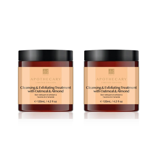 Dr Botanicals Cleansing & Exfoliating Treatment with Oatmeal & Almond 120ml Twin Value Savings Pack