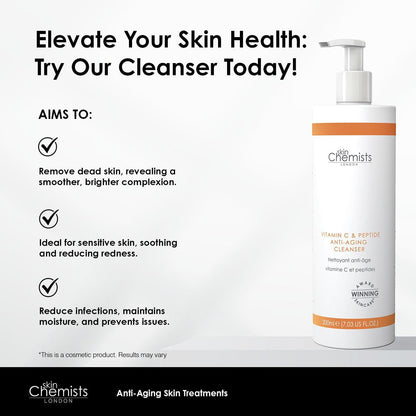 skinChemists Vitamin C & Peptide Cleanser 200ml Twin Value Savings Pack - skinChemists