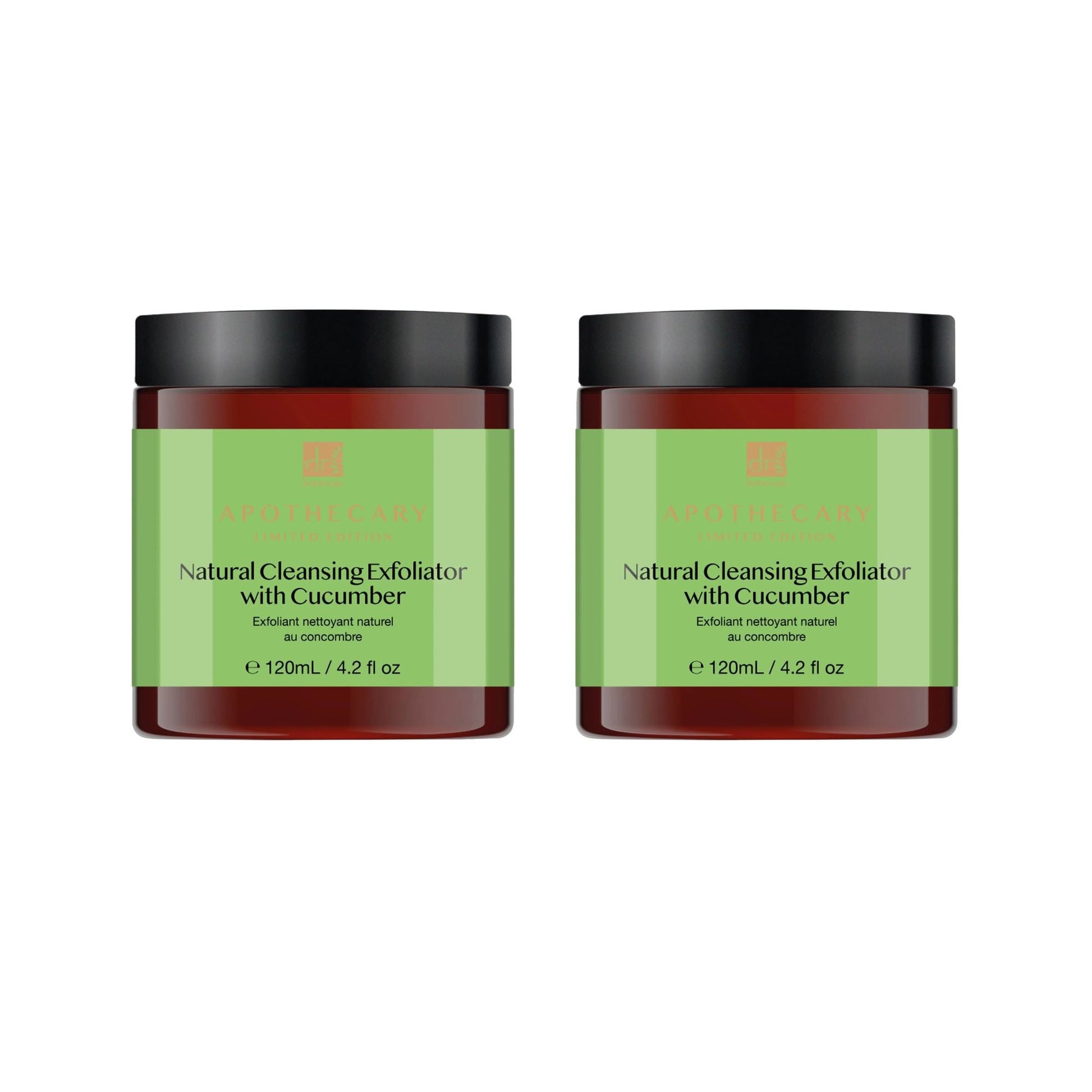 Dr Botanicals Natural Cleansing Exfoliator with Cucumber 120ml Twin Value Savings Pack - skinChemists