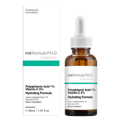 Hydrating Serum Polyglutamic Acid 1%, Vitamin C 3% 30ml Twin Value Savings Pack