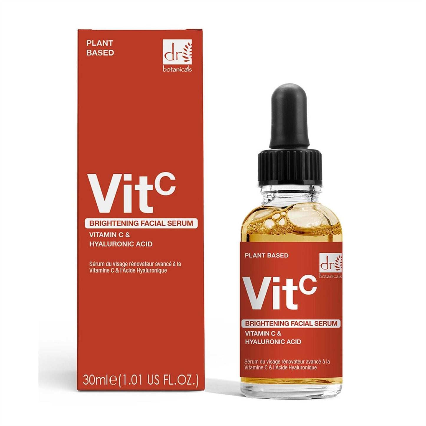 Dr Botanicals Brightening Facial Serum | 5% Vitamin C & 2% Hyaluronic Acid | Brightening & Hydrating Formula