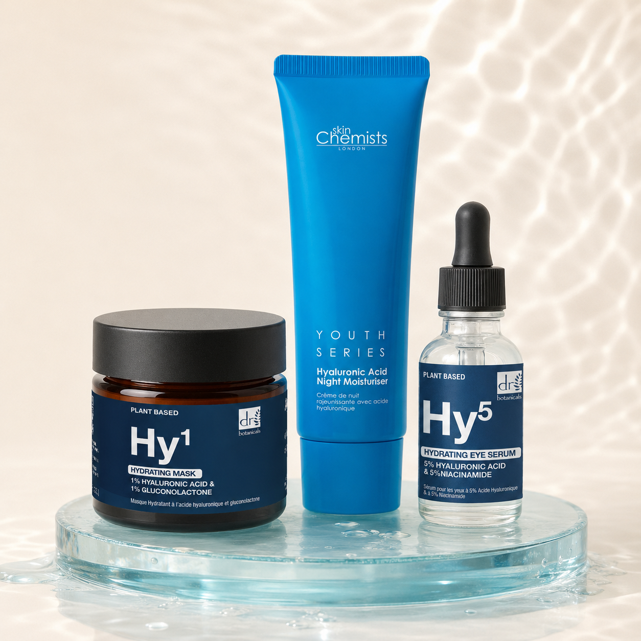 Hydrate & Plump Routine three-product skincare bundle