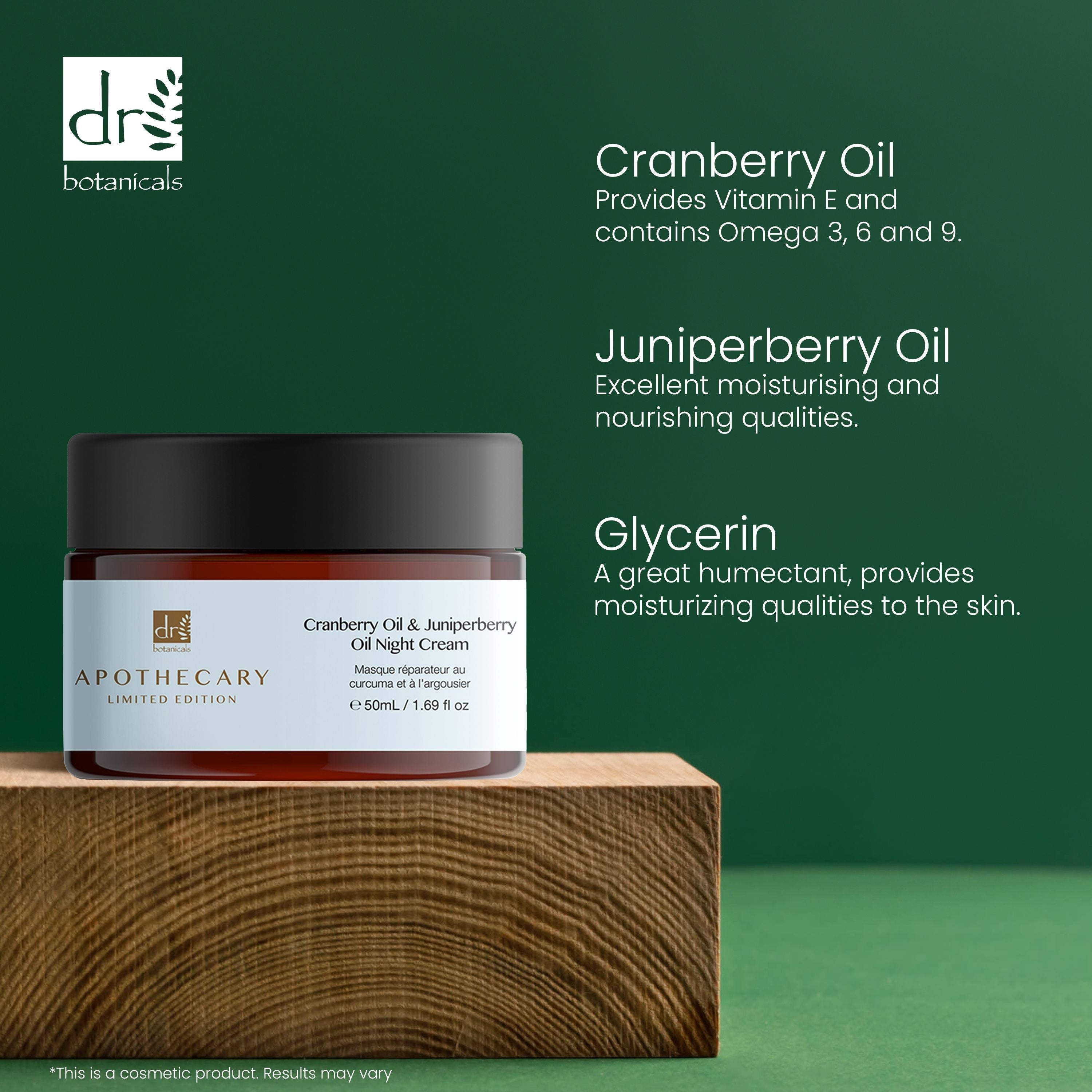 Dr Botanicals Cranberry Oil & Juniperberry Oil Night Cream 50ml Twin Value Savings Pack