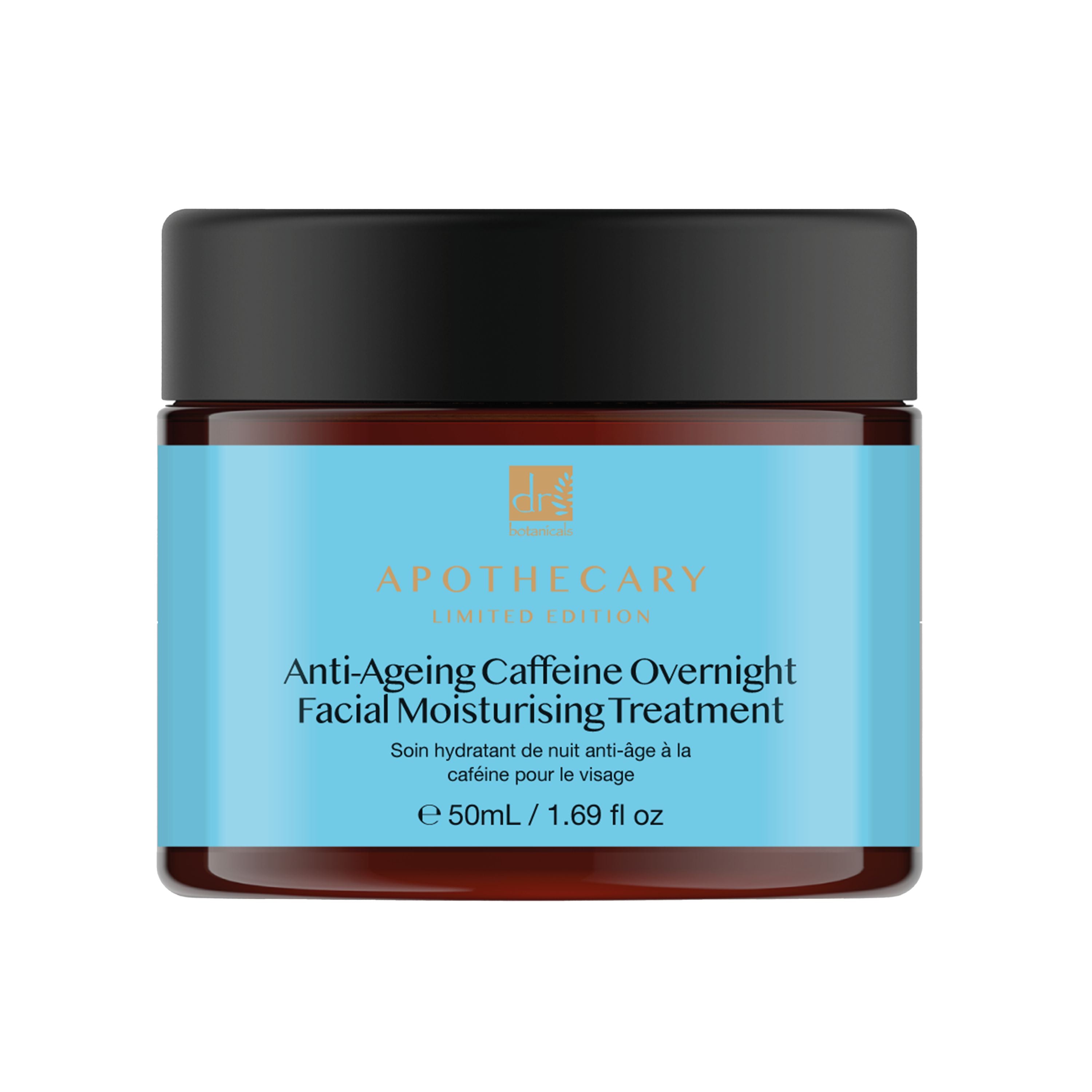 Dr Botanicals Anti-Ageing Caffeine Overnight Facial Moisturising Treatment 50ml Twin Value Savings Pack