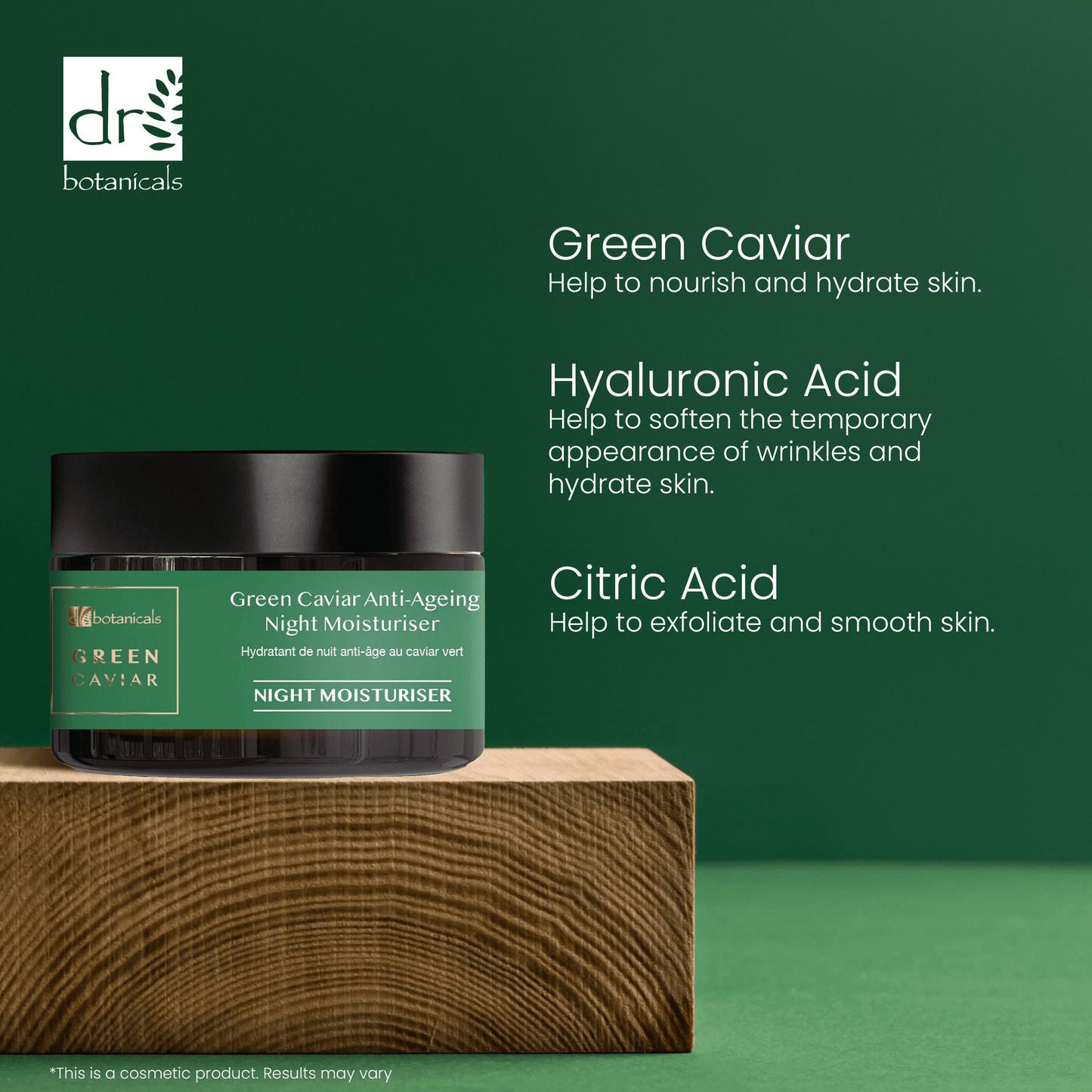 DB266 Dr Botanicals Green Caviar & Argan Oil Anti-Oxidant Anti-Ageing Night Cream 50ml