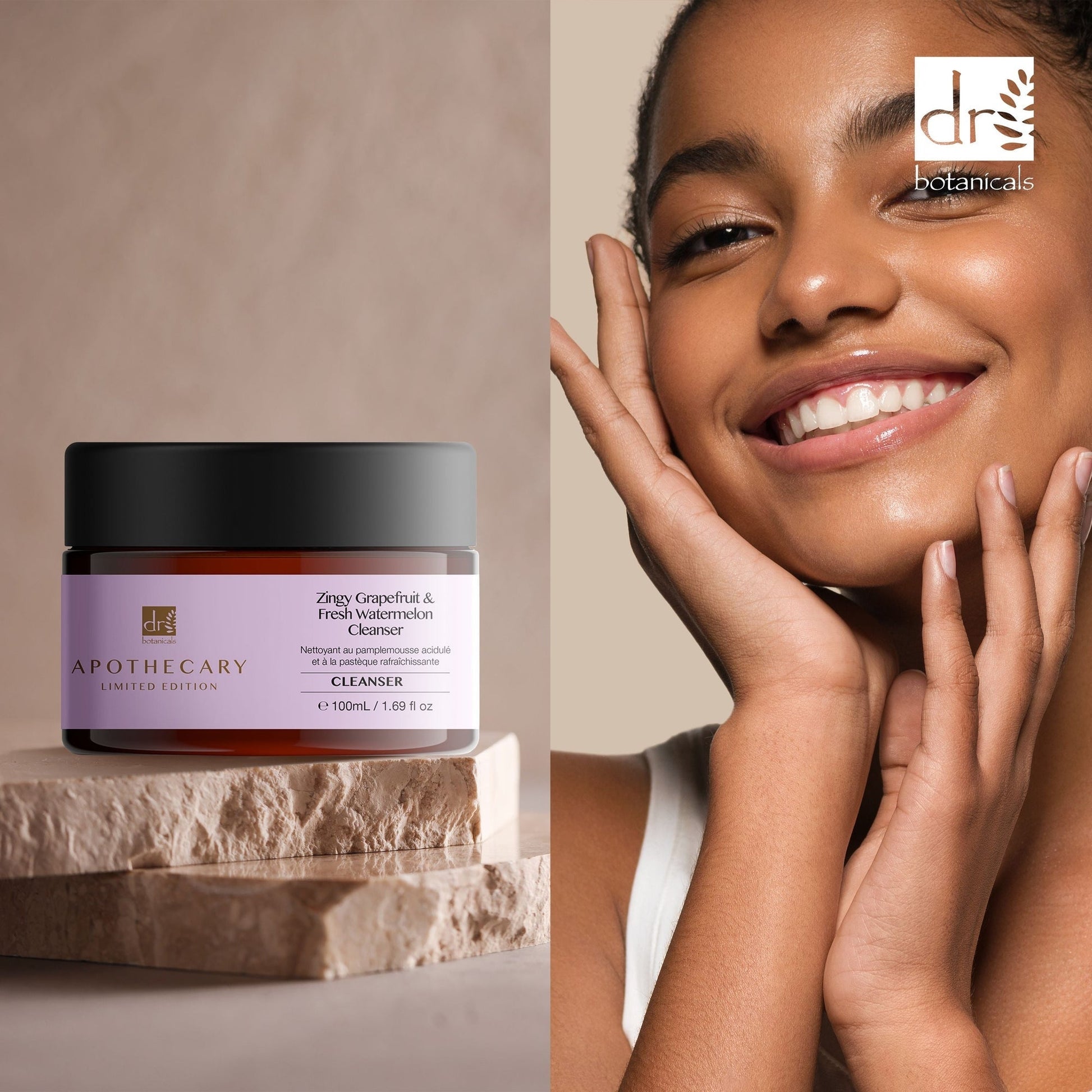 DB294 Dr Botanicals Zingy Grapefruit & Fresh Watermelon Cleanser 100ml