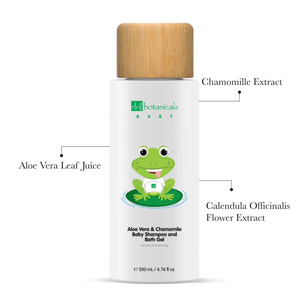 DB329 Dr Botanicals Aloe Vera & Chamomile Baby Shampoo & Bath Gel 200ml