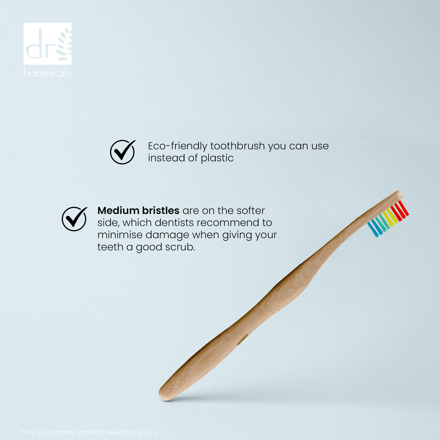 DB344 Dr Botanicals Bamboo Toothbrush Rainbow