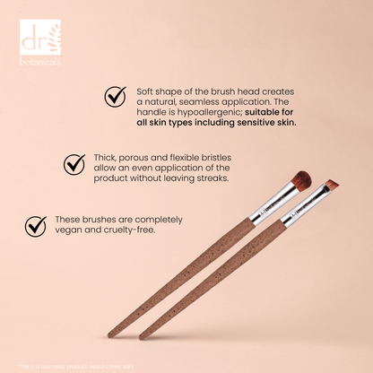 DB394 Dr Botanicals Coffee Ground Set Of 2 Eye Brushes