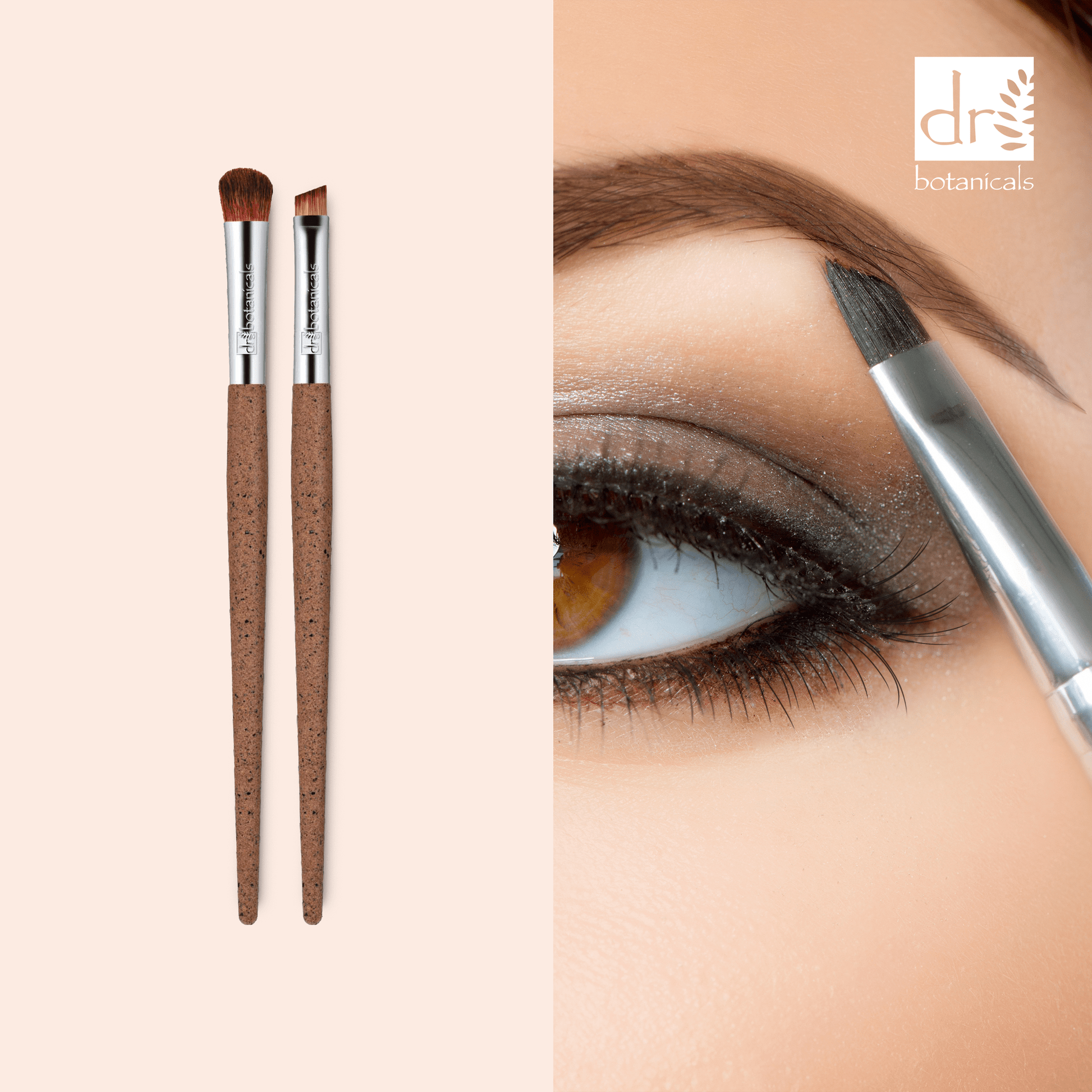 DB394 Dr Botanicals Coffee Ground Set Of 2 Eye Brushes