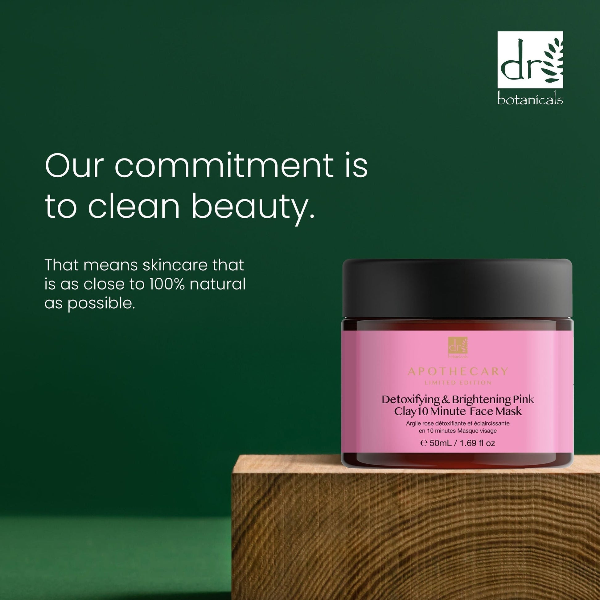 DB398 Dr Botanicals Detoxifying & Brightening Pink Clay 10 Minute Face Mask 50ml