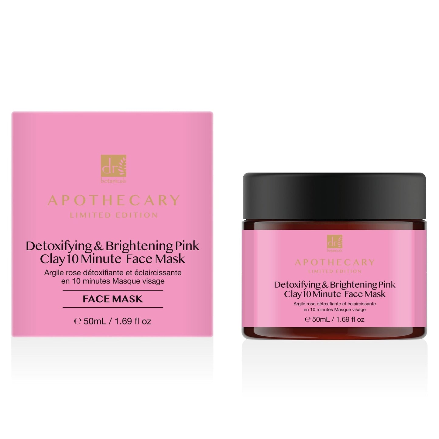 DB398 Dr Botanicals Detoxifying & Brightening Pink Clay 10 Minute Face Mask 50ml