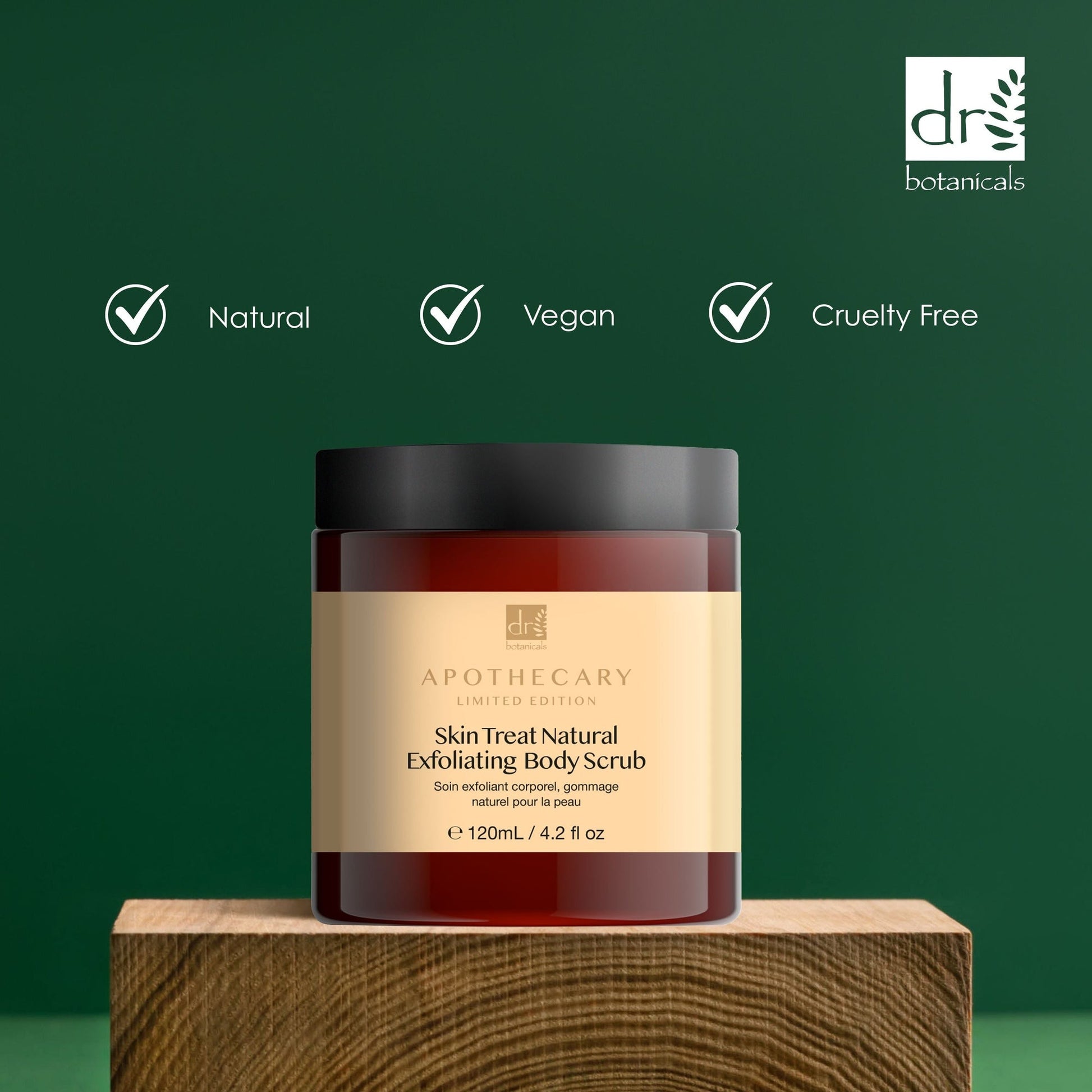 DB401 Dr Botanicals Skin Treat Natural Exfoliating Body Scrub 120ml