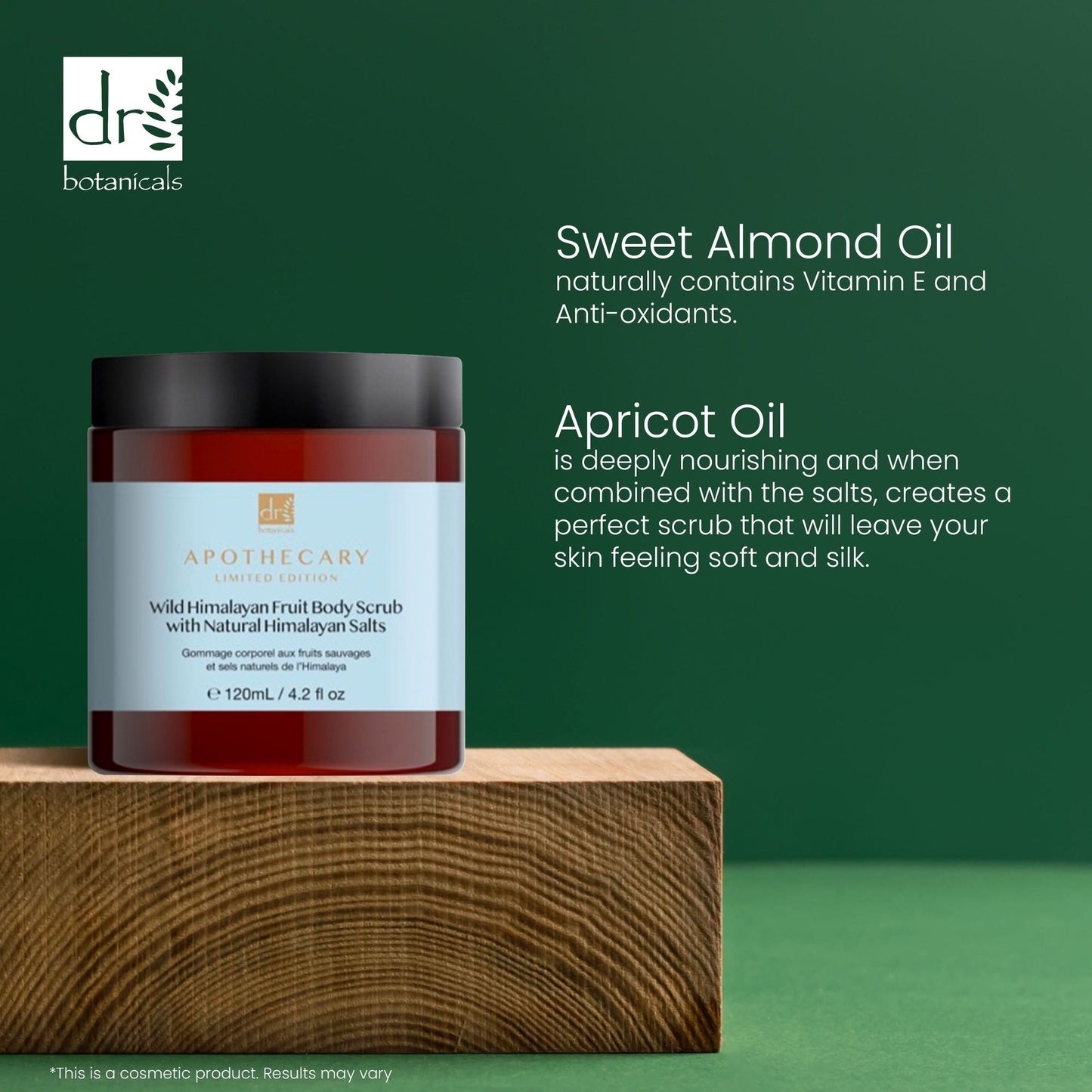 DB404 Dr Botanicals Wild Himalayan Fruit Body Scrub with Natural Himalayan Salts 120ml