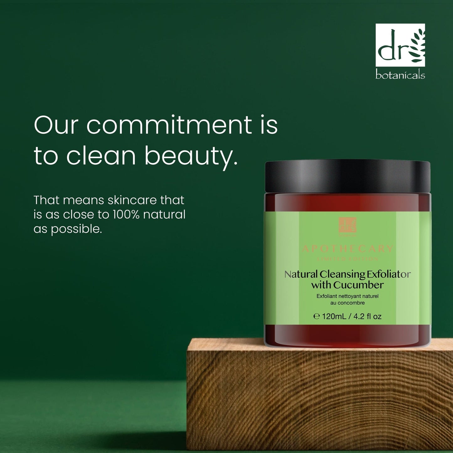 DB416 Dr Botanicals Natural Cleansing Exfoliator with Cucumber 120ml