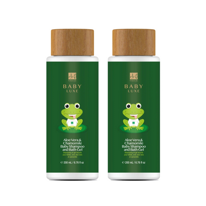 Baby Lux Aloe Vera & Chamomile Baby Shampoo & Bath Gel 200ml Twin Value Savings Pack