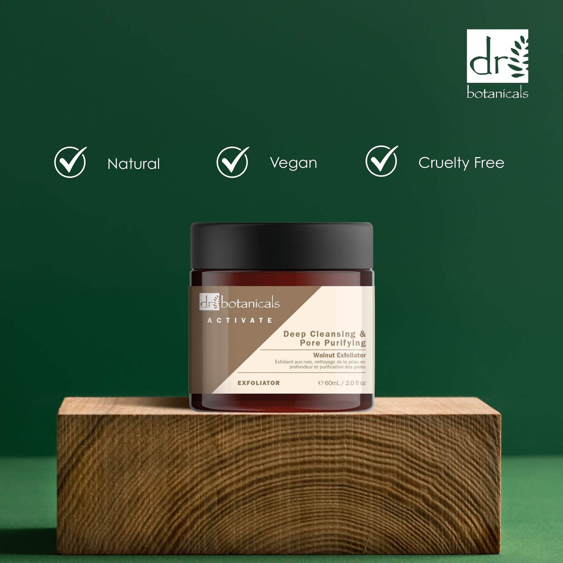 DB435 Dr Botanicals Activate Deep Cleansing & Pore Purifying Walnut Exfoliator 60ml