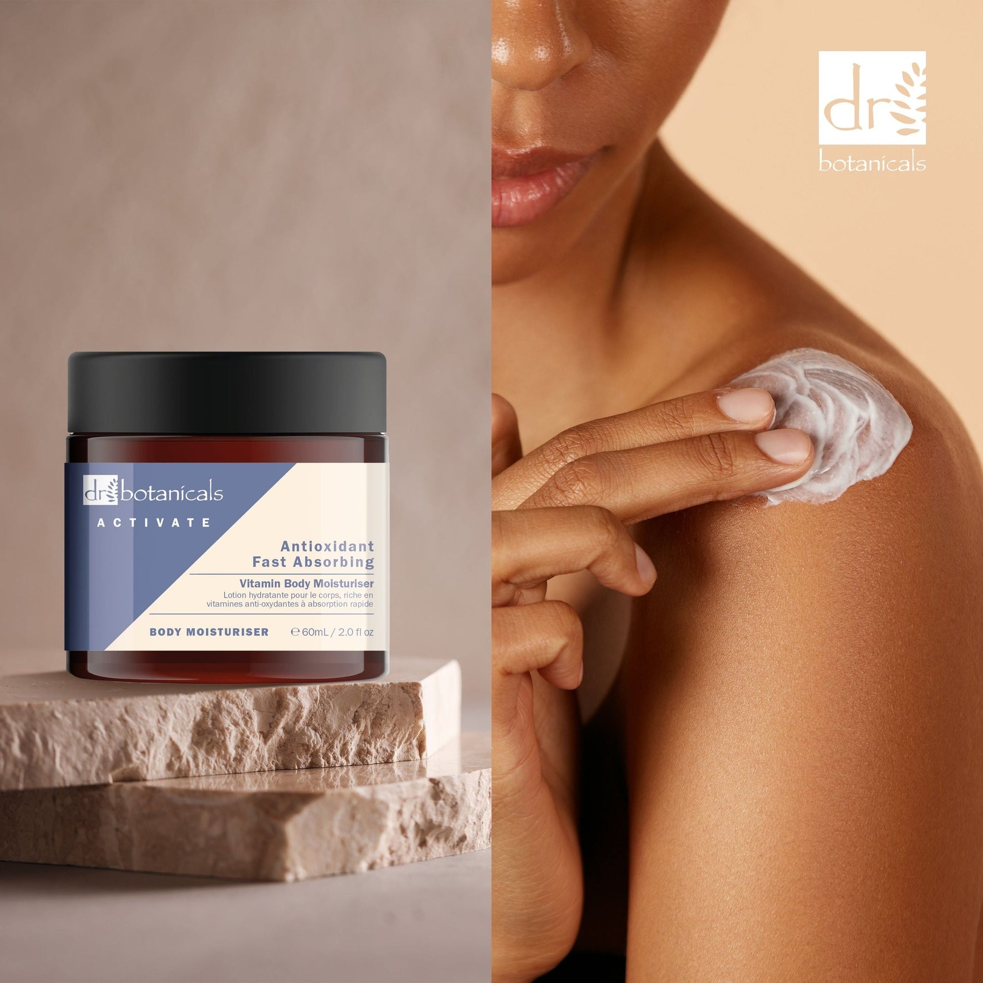 DB436 Dr Botanicals Activate Anti-Oxidant Fast Absorbing Vitamin Body Moisturiser 60ml