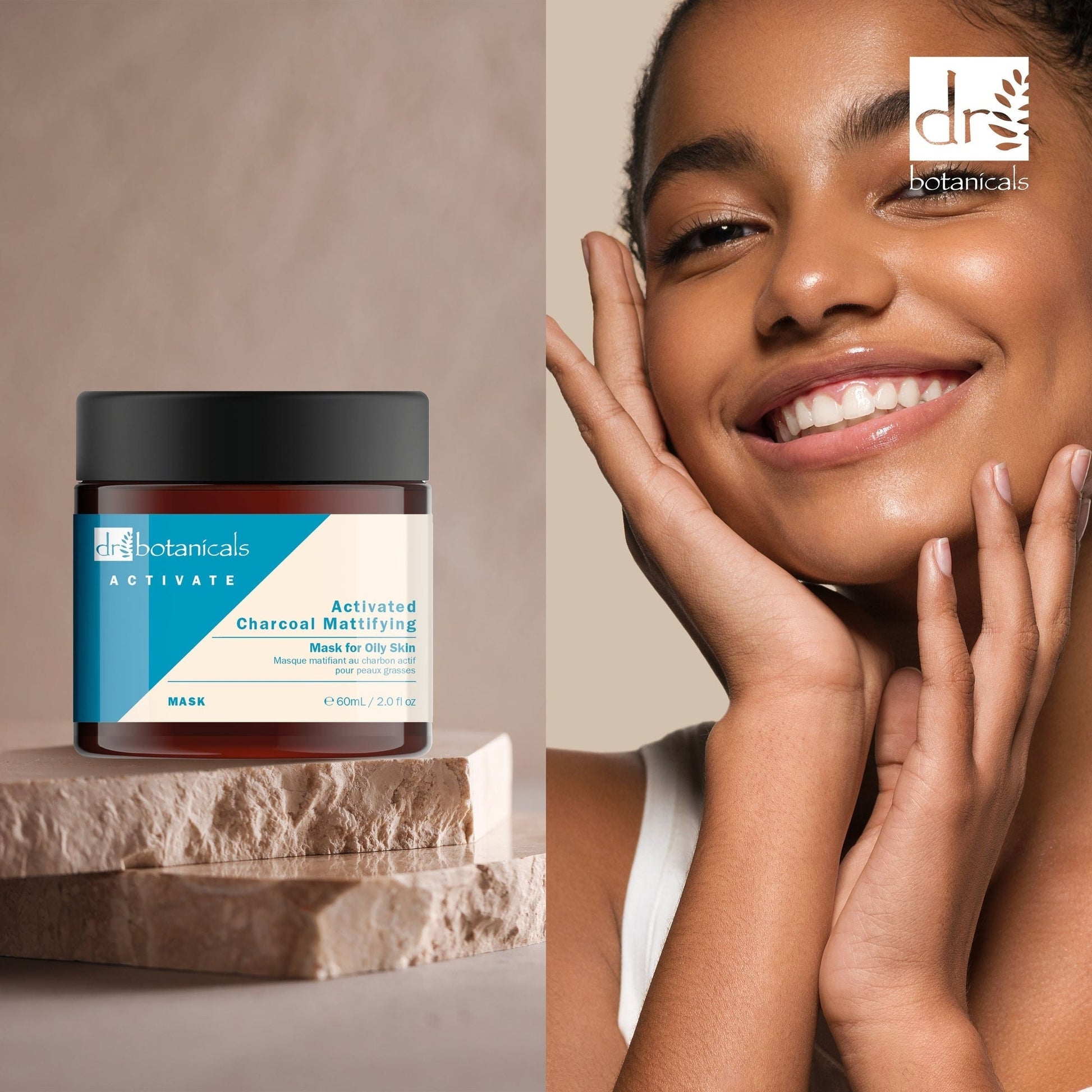 DB438 Dr Botanicals Activate Charcoal Mattifying Mask for Oily Skin 60ml