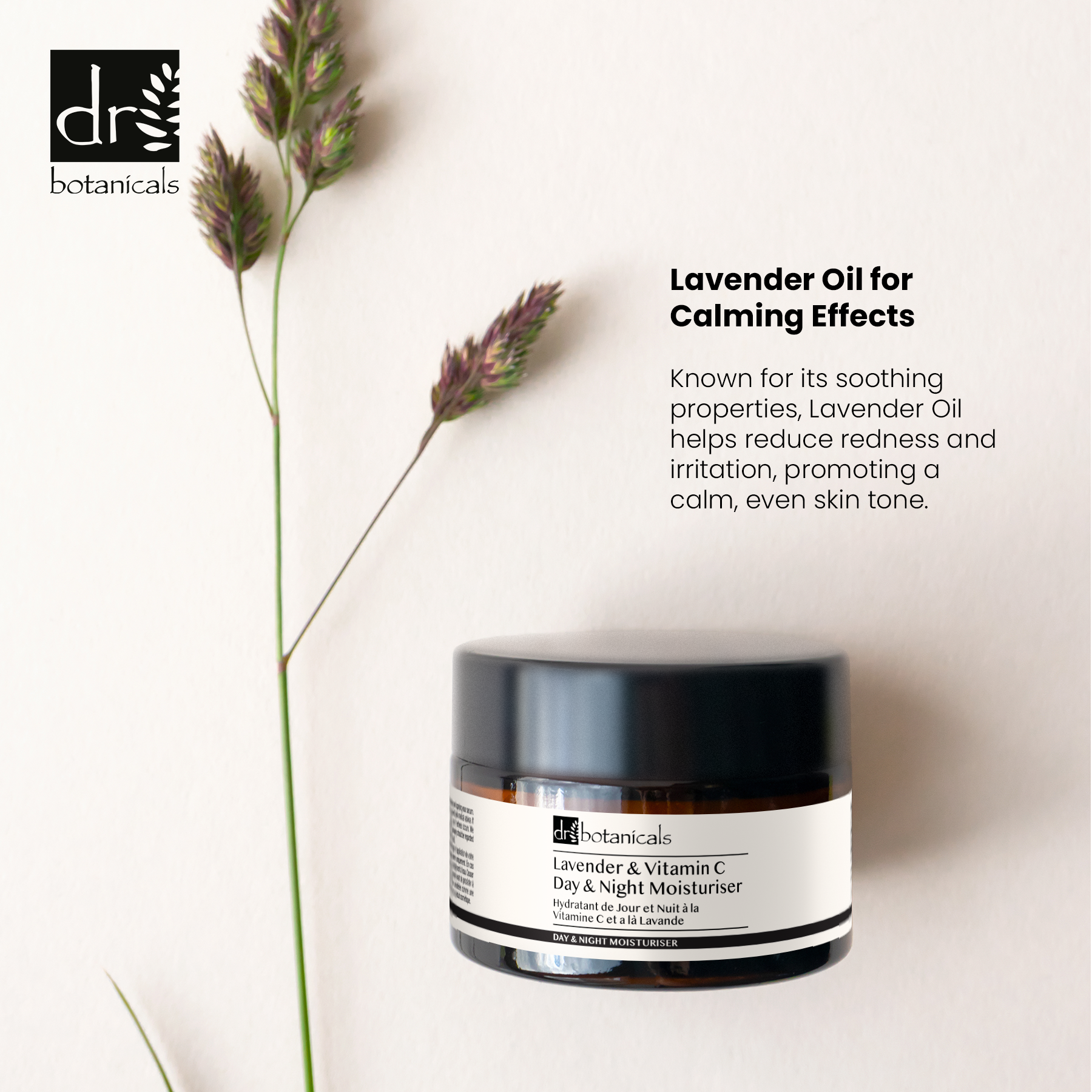DB534 Dr Botanicals Lavender & Vitamin C Day & Night Moisturiser 50ml