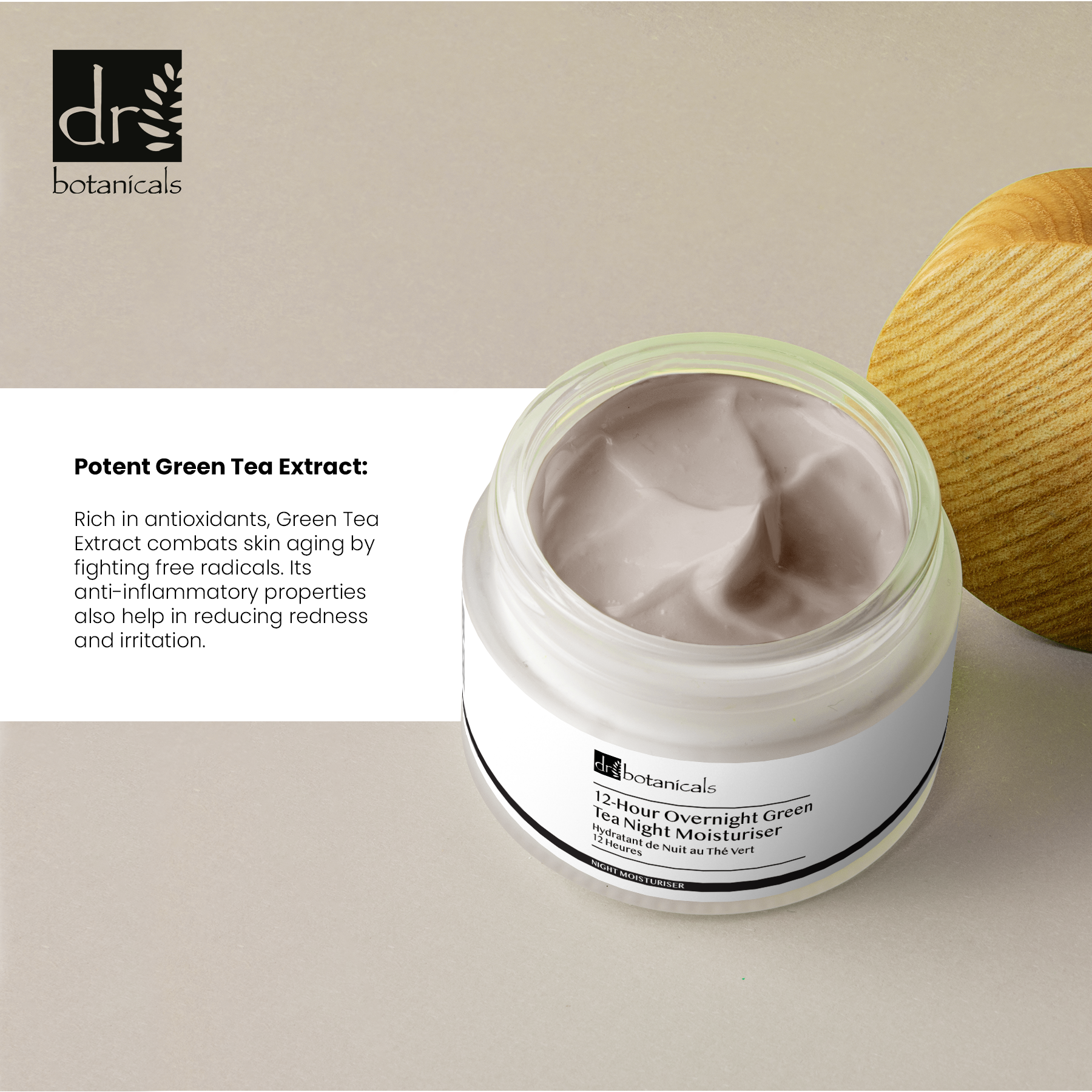 DB537 Dr Botanicals 12-Hour Overnight Green Tea Night Moisturiser 50ml