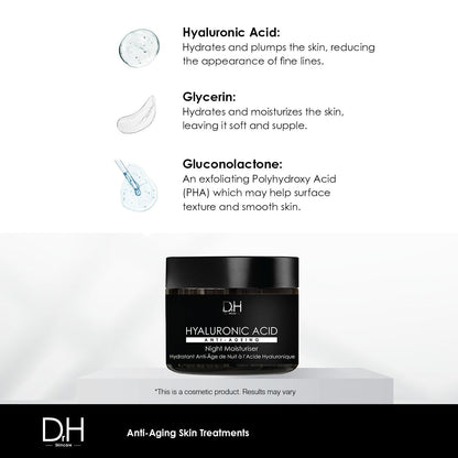 DRH105 Dr H Hyaluronic Acid Anti-Ageing Night Moisturiser 60ml