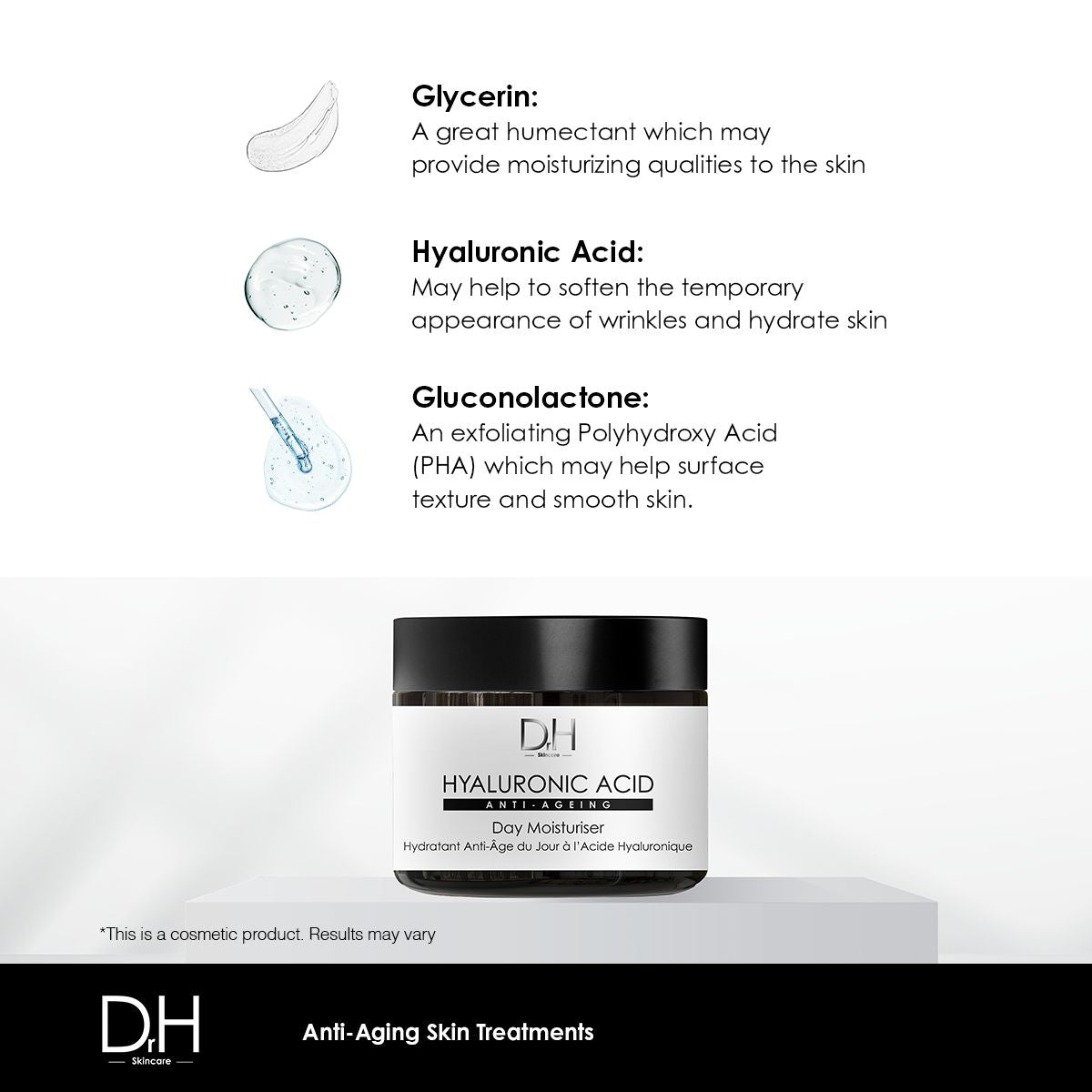 DRH109 Dr H Hyaluronic Acid Anti-Ageing Day Moisturiser 60ml
