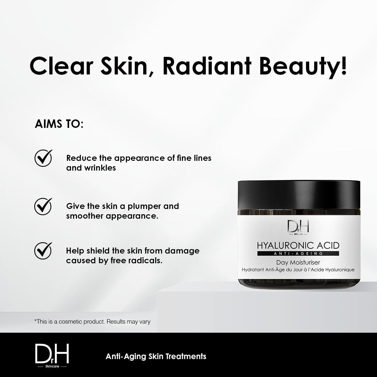 DRH109 Dr H Hyaluronic Acid Anti-Ageing Day Moisturiser 60ml