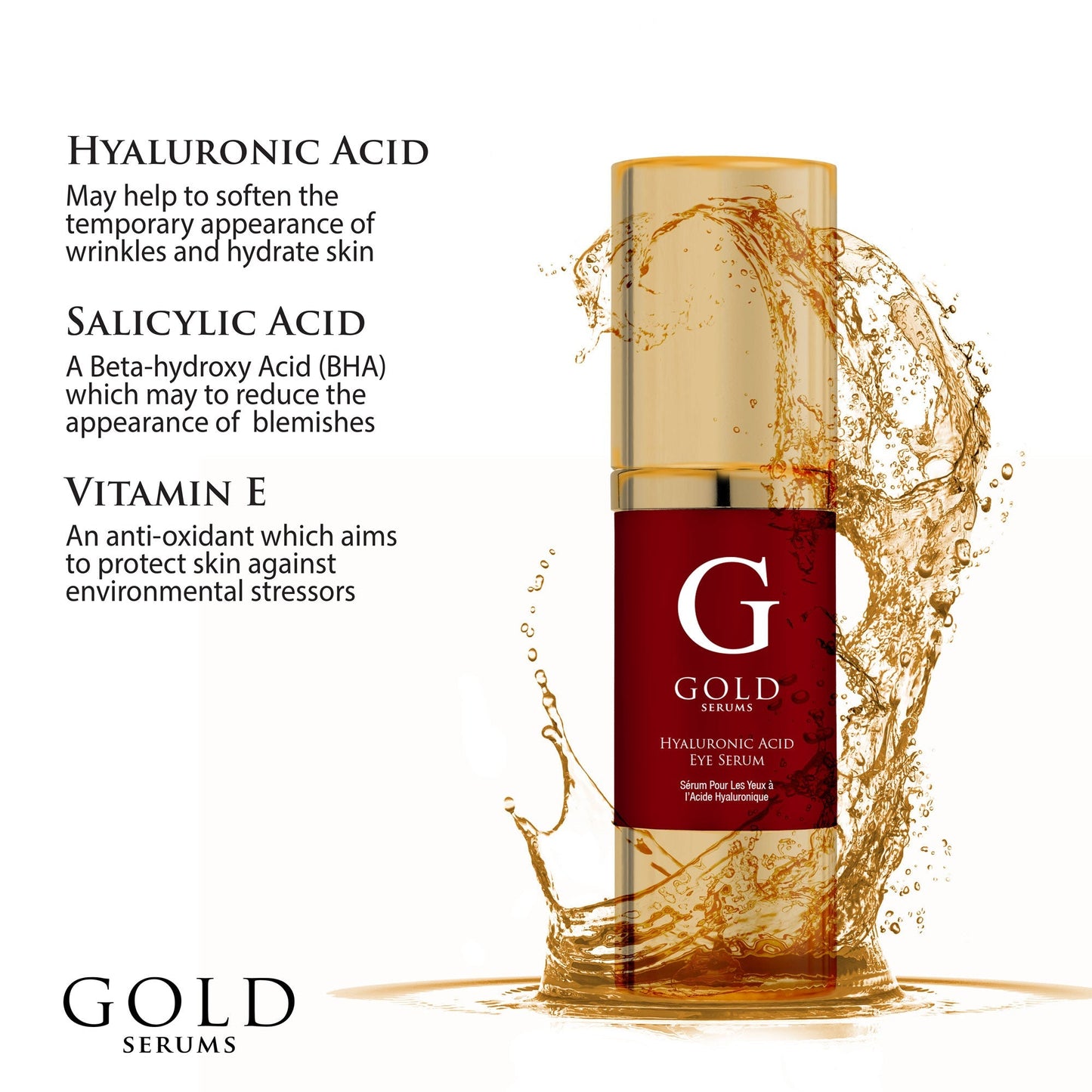 GS050 Gold Serums Hyaluronic Acid Eye Serum 15ml