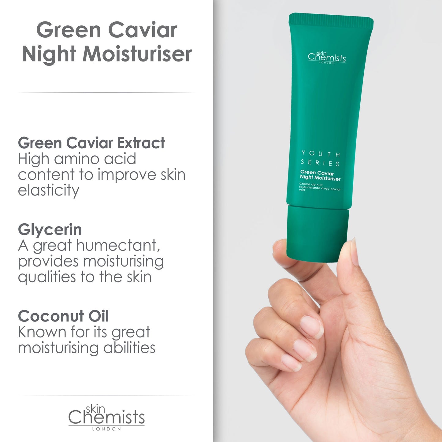 HSC014 skinChemists Youth Series Green Caviar Night Moisturiser 50ml