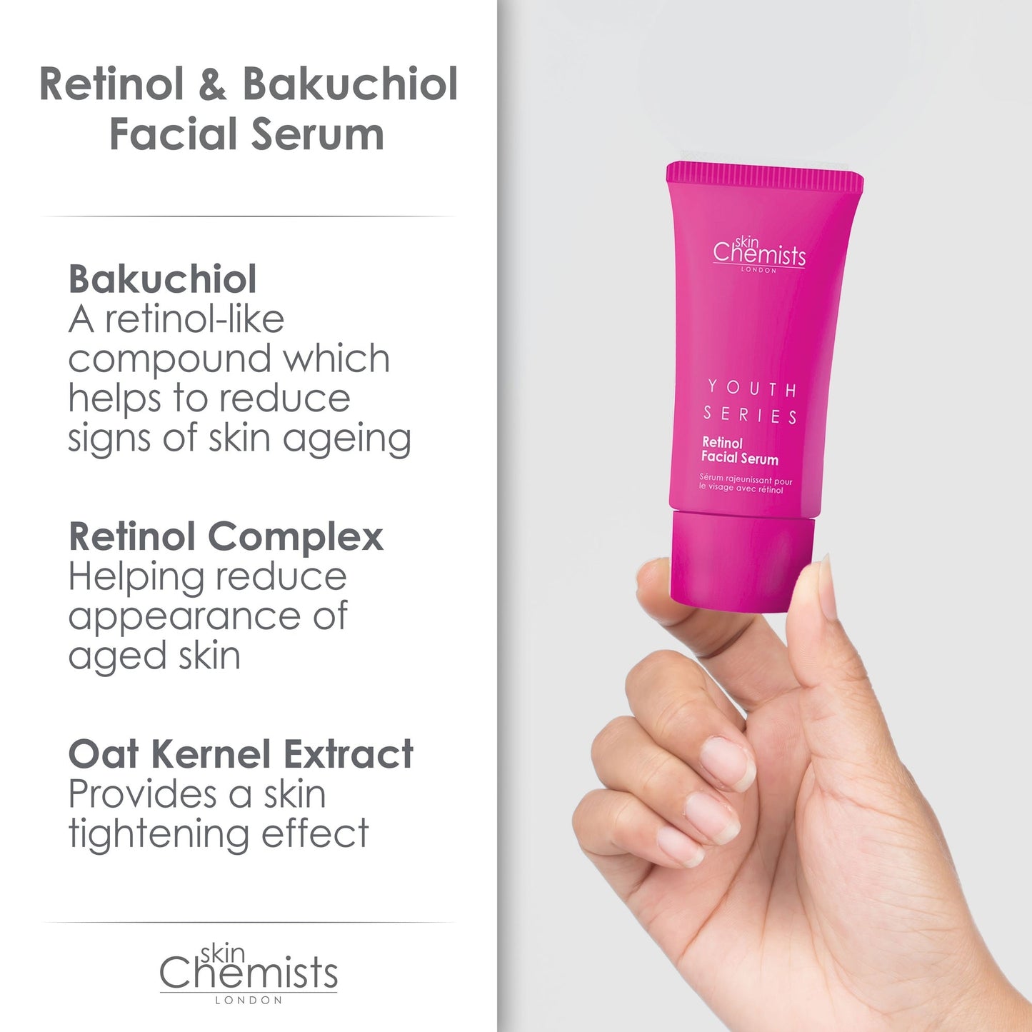 HSC030 skinChemists Youth Series Retinol & Bakuchiol Facial Serum 30ml