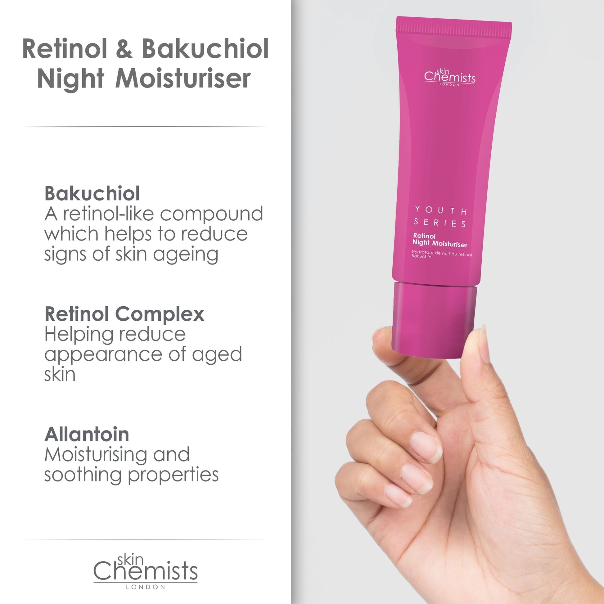 HSC032 skinChemists Youth Series Retinol & Bakuchiol Night Moisturiser 50ml