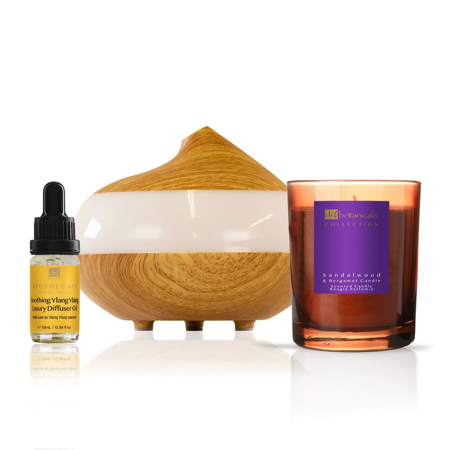 Deluxe Relaxation Ylang Ylang Diffuser Kit with Sandalwood & Bergamot Candle