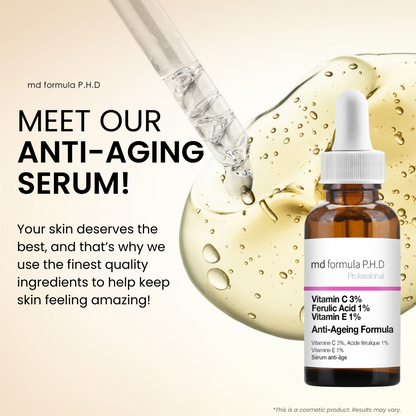 MD029 MD Formula Anti-Ageing Serum Vitamin C 3%, Ferulic Acid 1%, Vitamin E 1% 30ml