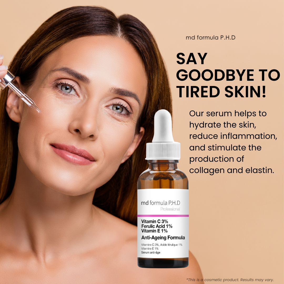 MD029 MD Formula Anti-Ageing Serum Vitamin C 3%, Ferulic Acid 1%, Vitamin E 1% 30ml