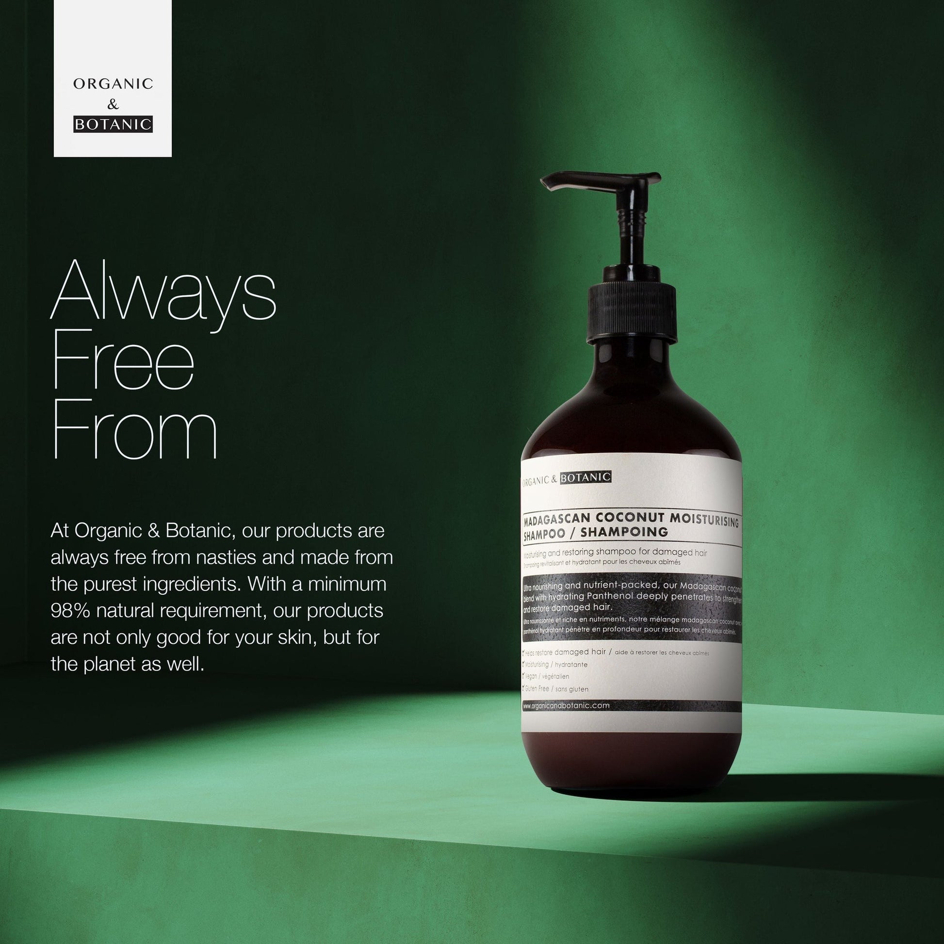 OB069 Organic & Botanic Madagascan Coconut Moisturising Shampoo 500ml