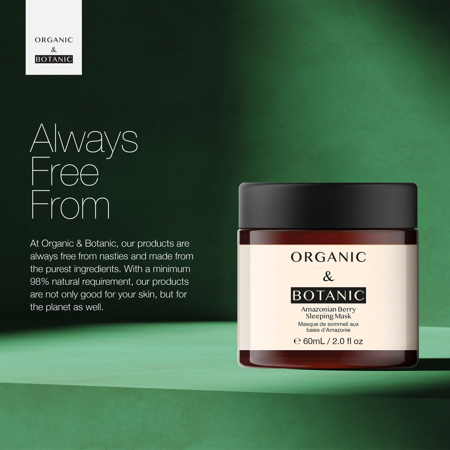 OB100 Organic & Botanic Amazonian Berry Sleeping Mask 60ml