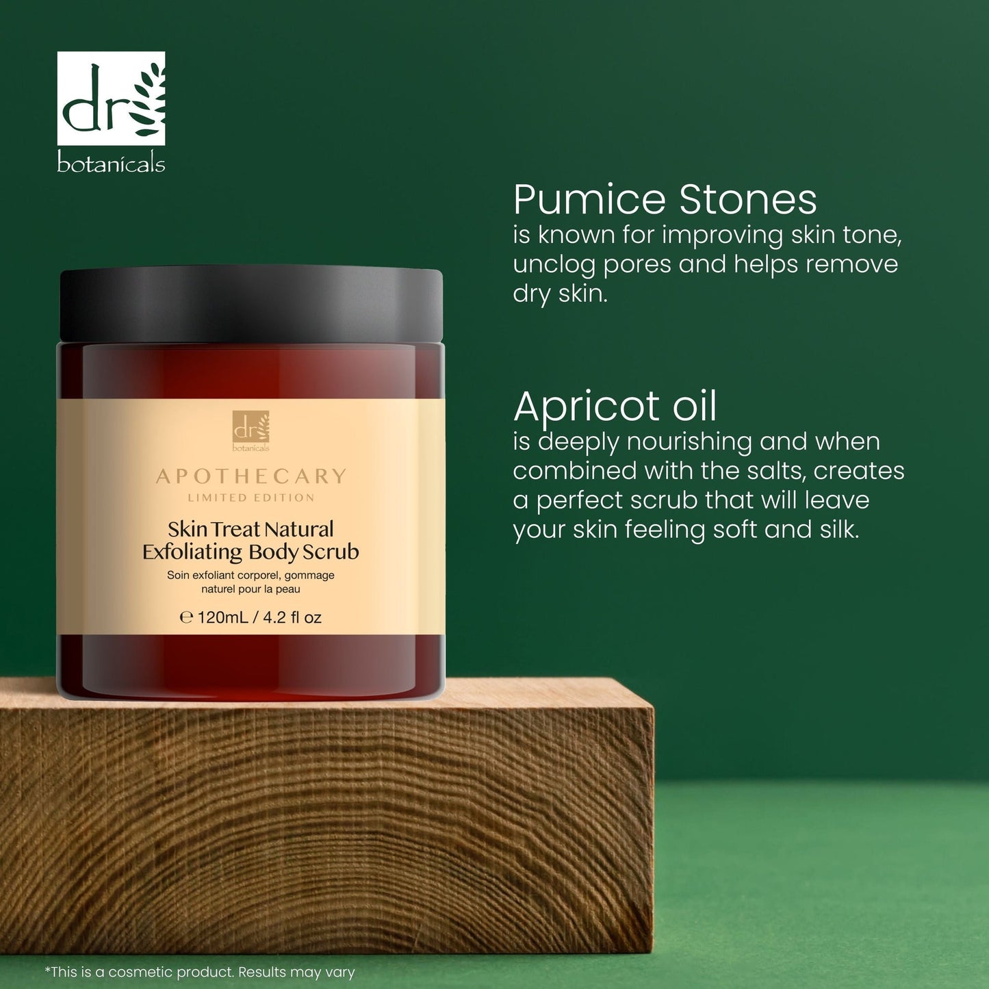 PO2DB401 Dr Botanicals Skin Treat Natural Exfoliating Body Scrub 120ml Twin Value Savings Pack