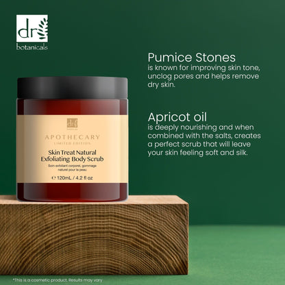 PO2DB401 Dr Botanicals Skin Treat Natural Exfoliating Body Scrub 120ml Twin Value Savings Pack
