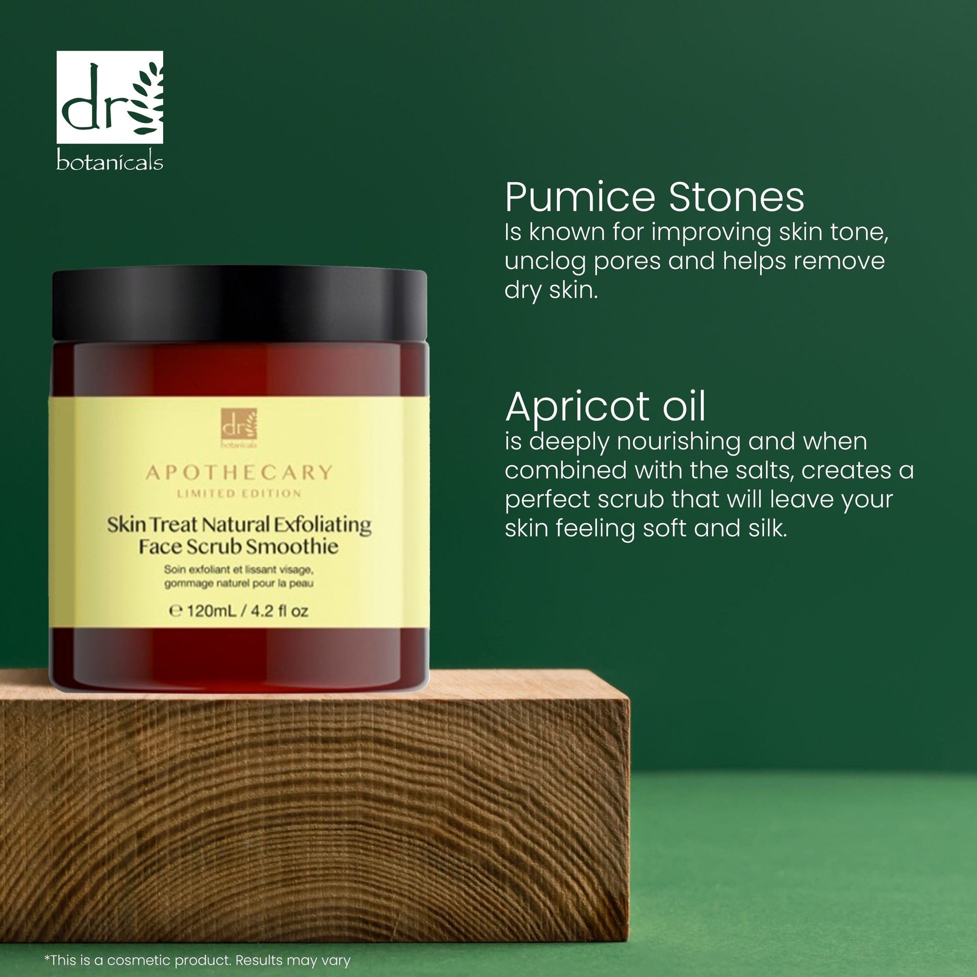 PO2DB402 Dr Botanicals Skin Treat Natural Exfoliating Face Scrub Smoothie 120ml Twin Value Savings Pack